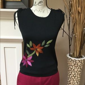 Black embellished top